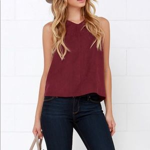 Lulus Suede Burgundy Top